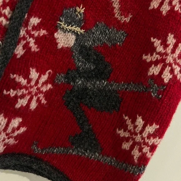 LIMITED Vintage Wool Sleeveless Button Down Skier V- Neck Sweater Vest Size M - Picture 8 of 9